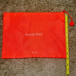 New Sweaty Betty Bright Orange Water-Resistant Gym Pouch, 12” x 9”